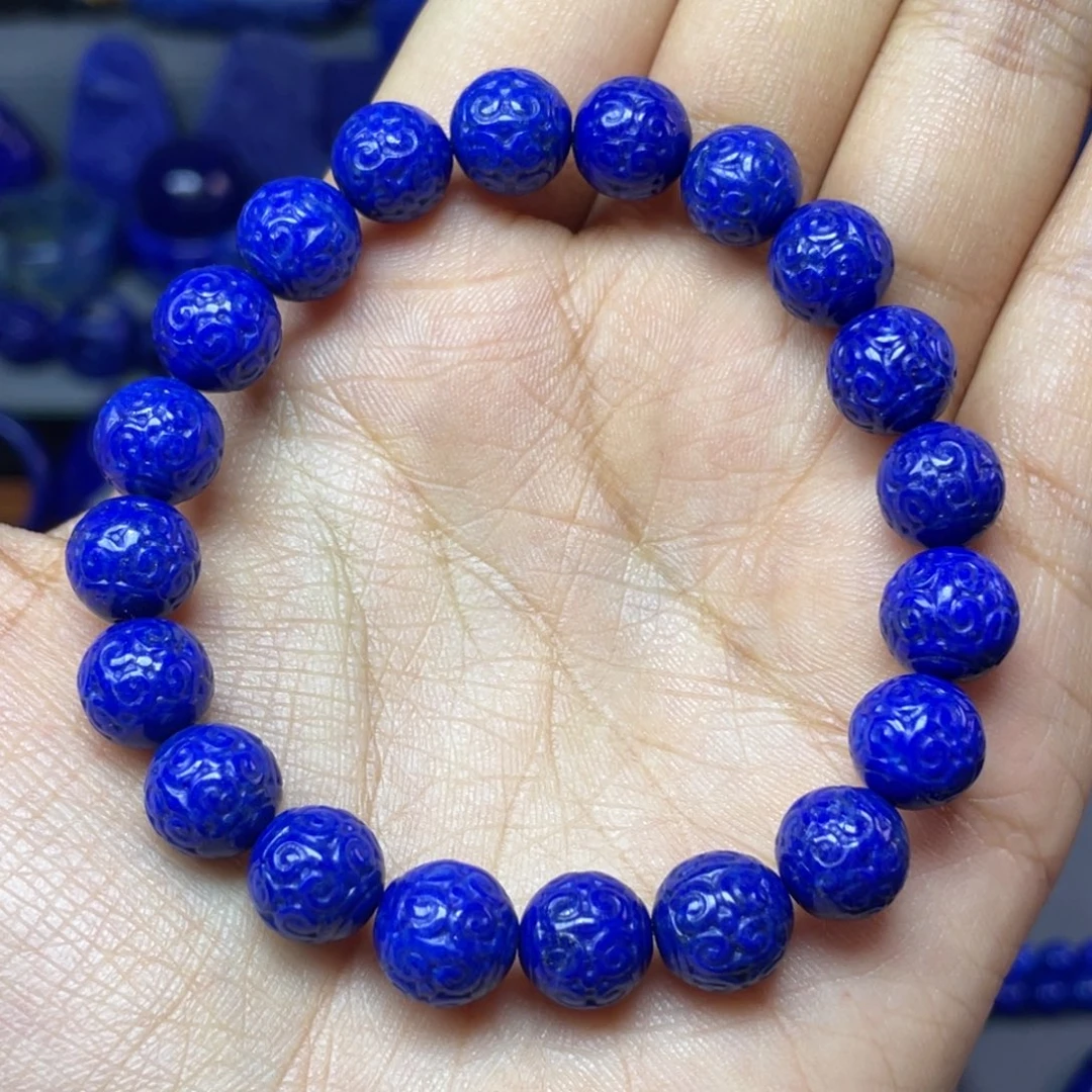 纯***1青金石未镶嵌9mm回纹手串