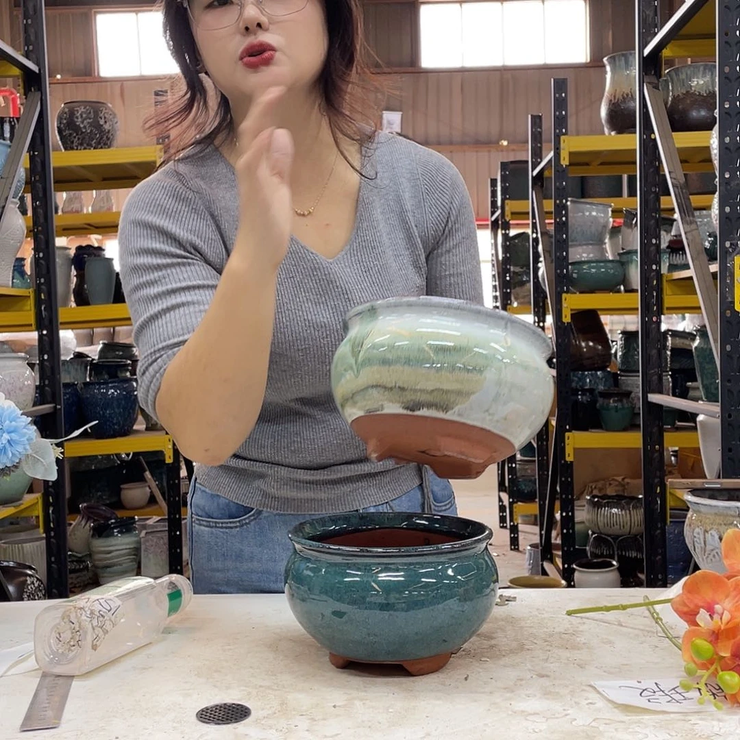 宜兴紫砂粗陶花盆