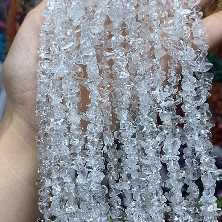 玛瑙/玉髓未镶嵌珠宝半成品天然白水晶绕手4圈
