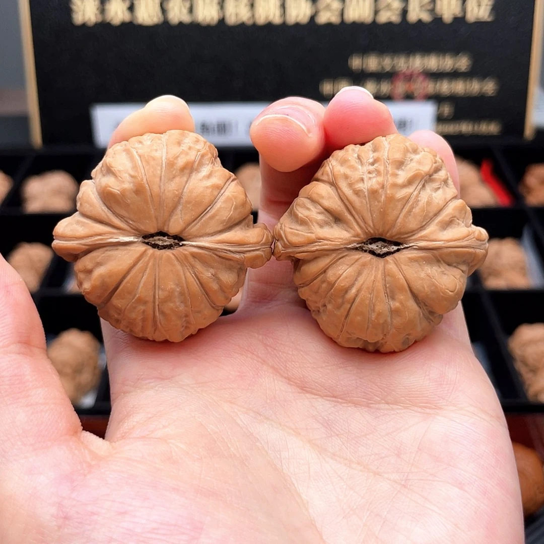 把件文玩核桃4271正圆瓜矮桩正肩全品红皮南瓜墩