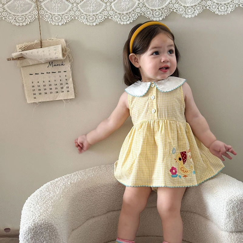 宝宝裙子夏薄款无袖连衣裙女童夏装甜美包屁裙女宝夏季洋气公主裙