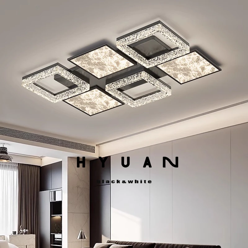 灯具全屋套餐2025新款客厅灯轻奢高级感冰川云雾板意式大气吸顶灯