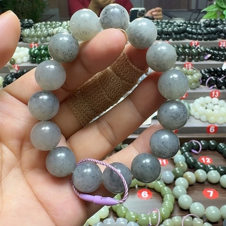 未镶嵌手链和田玉新疆青花卡14