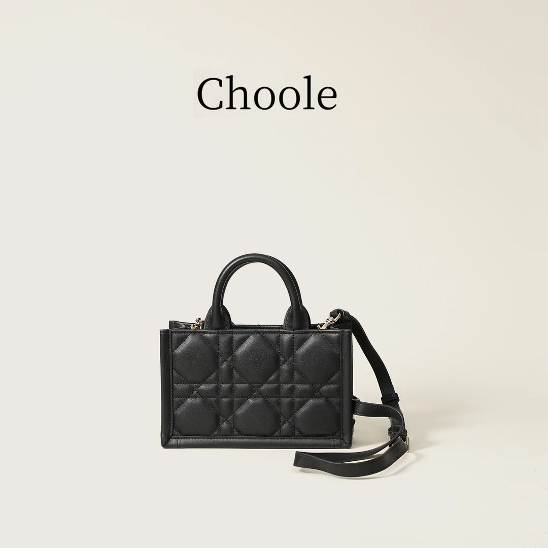 【孤品捡漏-Dmini托特黑色】进口皮料单肩斜挎真皮女包No退No换