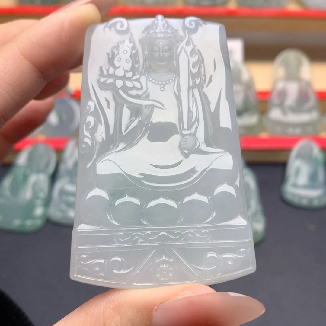 财***来翡翠未镶嵌颈饰虚空藏菩萨