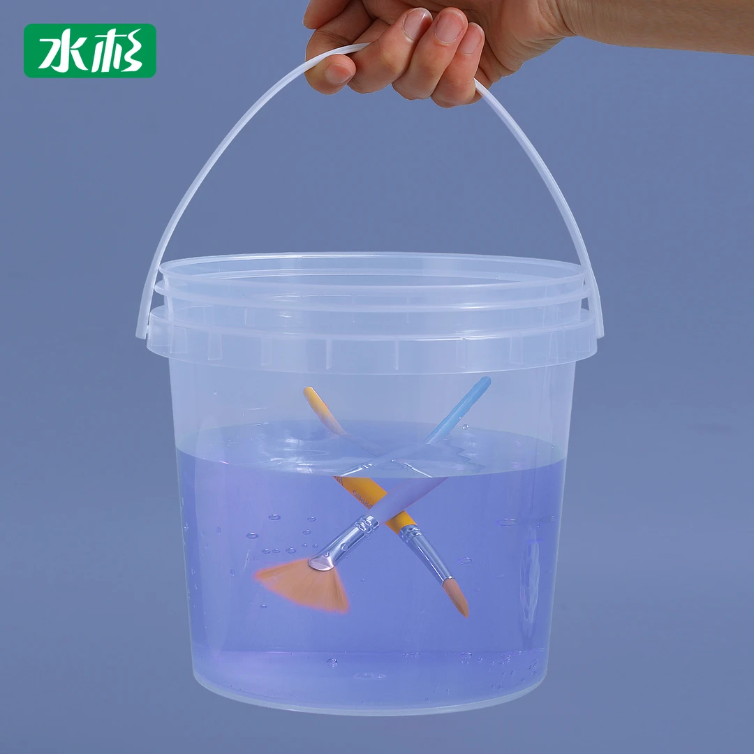 开学季儿童美术水桶画画洗笔桶加厚幼儿园种植塑料桶1/2/3升L透明