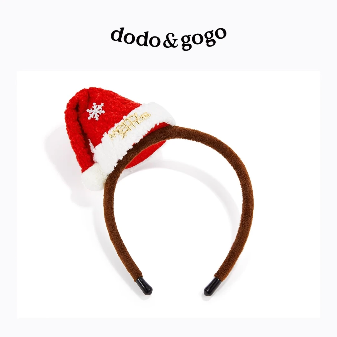 DODOGOGO发箍圣诞网红时尚可爱百搭少女红色简约毛绒