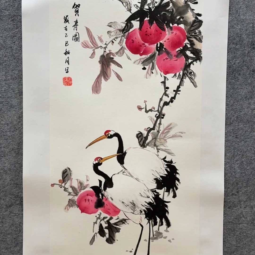 国画70x34作品花鸟画
