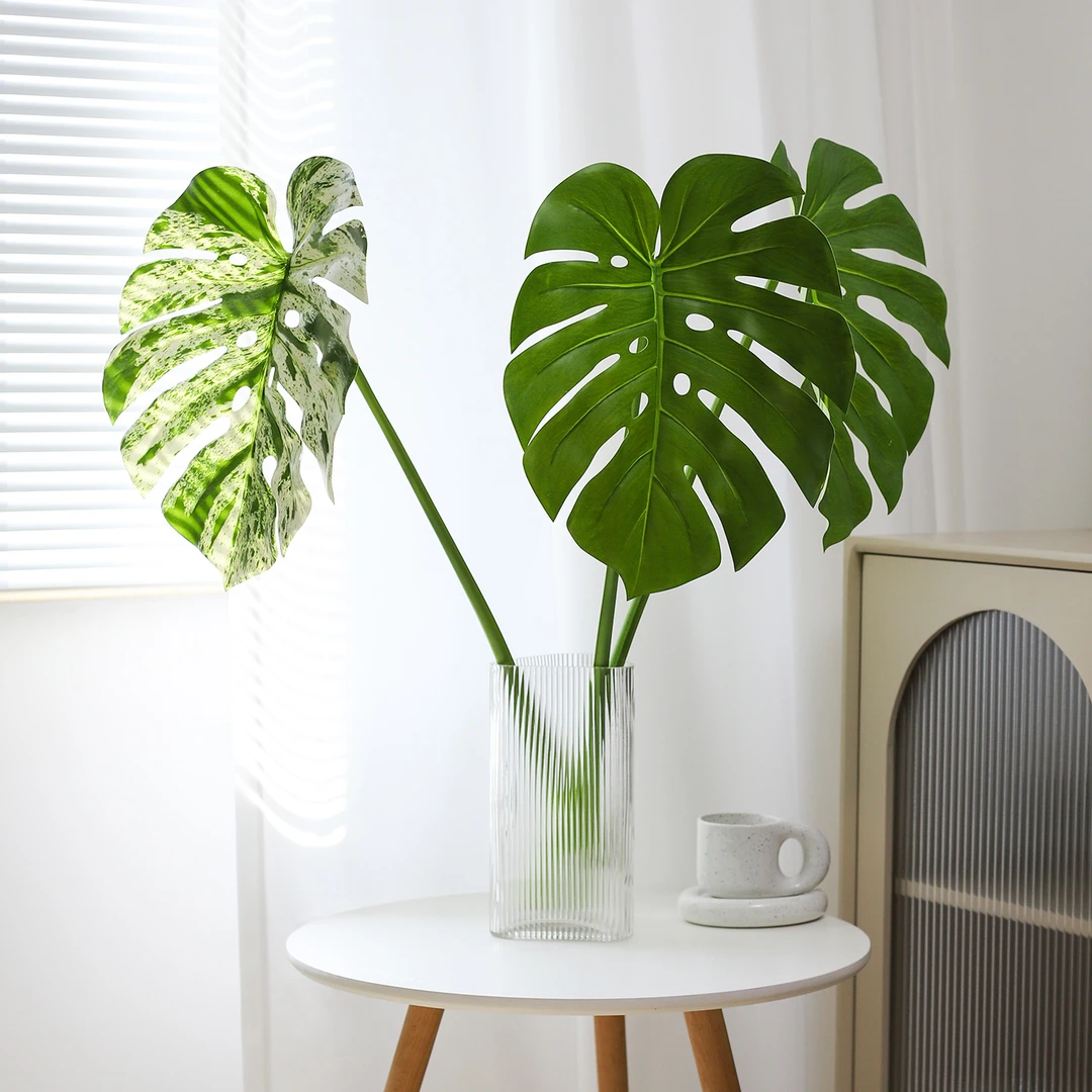 超逼真！仿真绿植大龟背叶假树叶家居装饰客厅商业插花仿真花