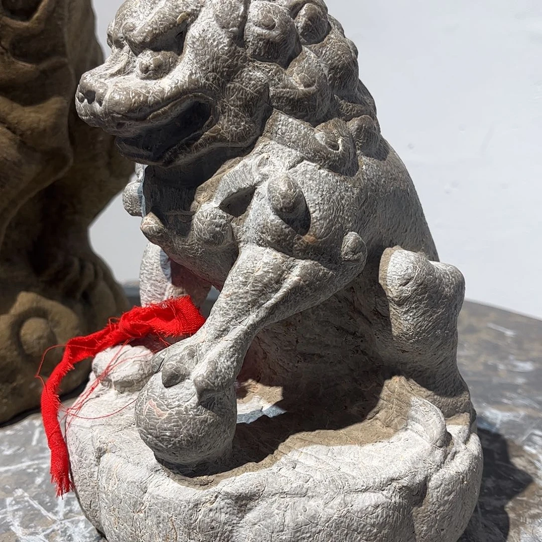 静***亭砖雕青石案头狮111111