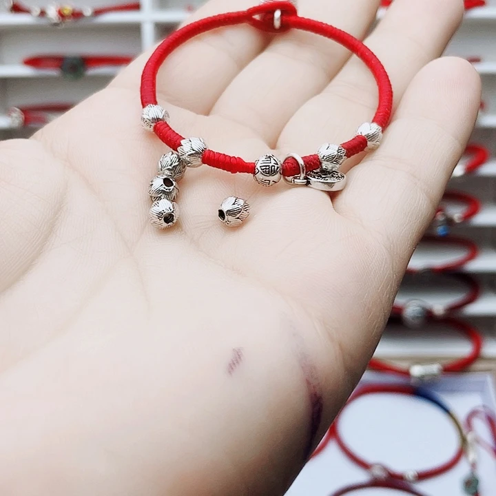 布艺足银本命红绳