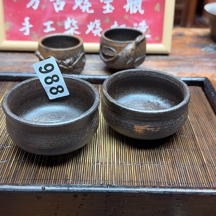 纯手工制作粗陶茶具