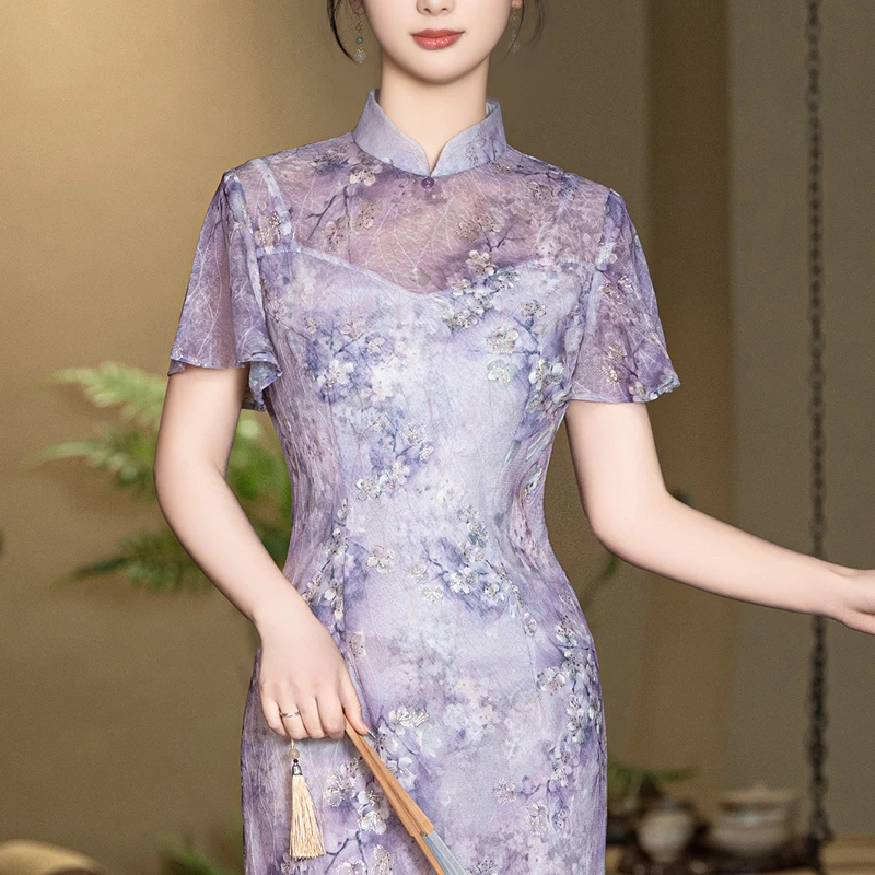 高端新中式旗袍绝美民国风夏季2025新款老上海晚礼服日常可穿长裙