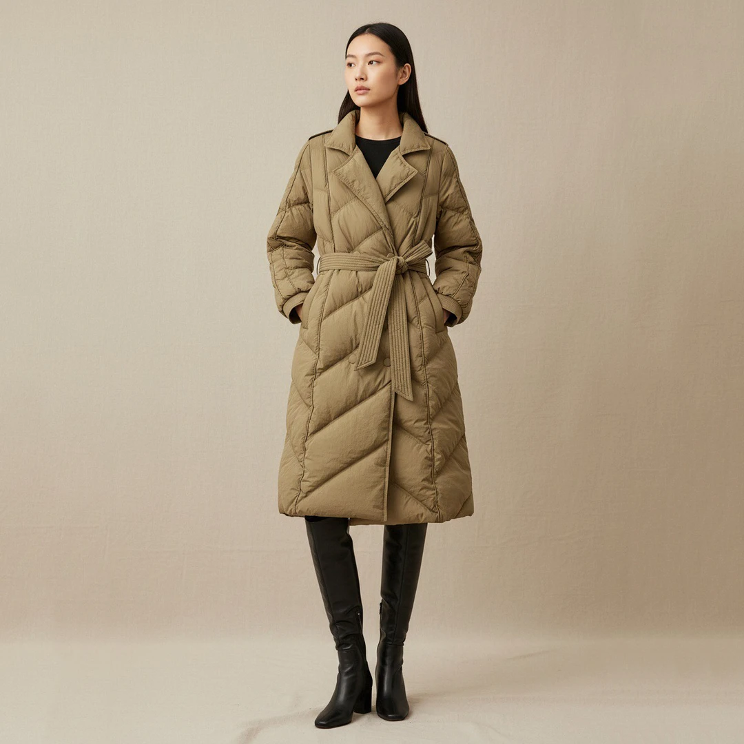 冬季女士长款羽绒服商务休闲时尚经典加厚保暖羽绒衣 H5C21