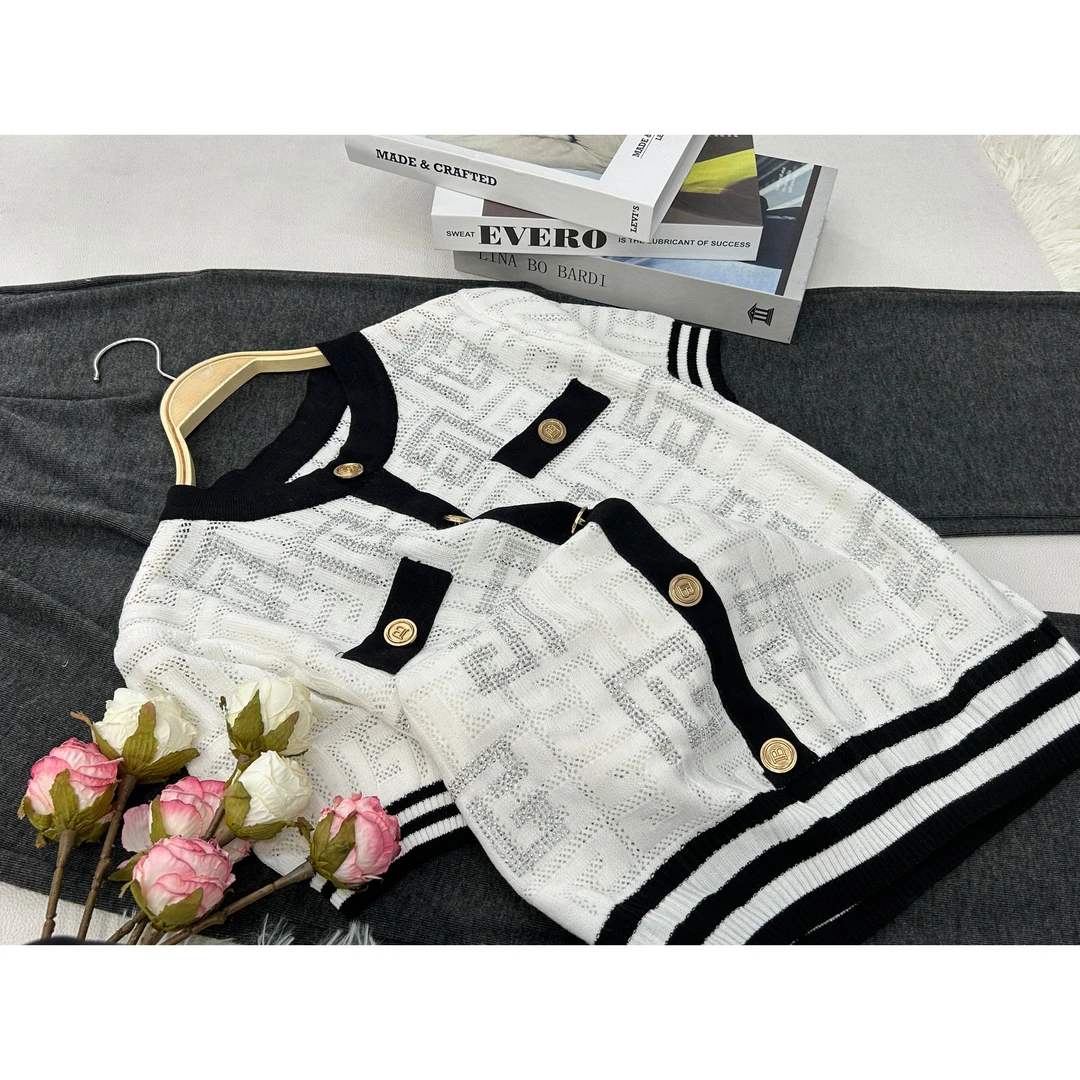 【杏色短袖】新款气质针织长袖上衣QC1121