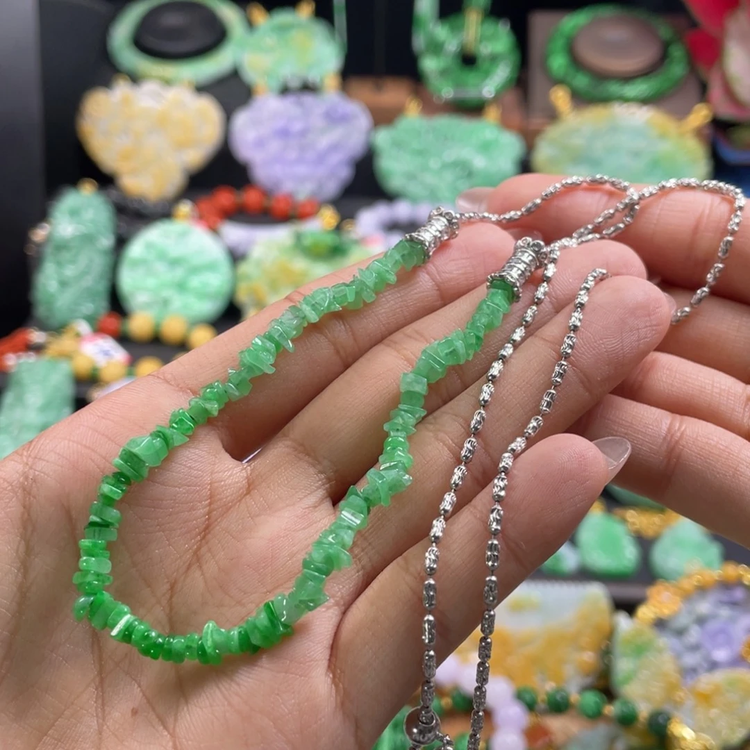 翡翠未镶嵌颈饰代编织