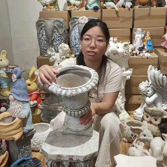 合成树脂氧化镁复古罗马盆一个