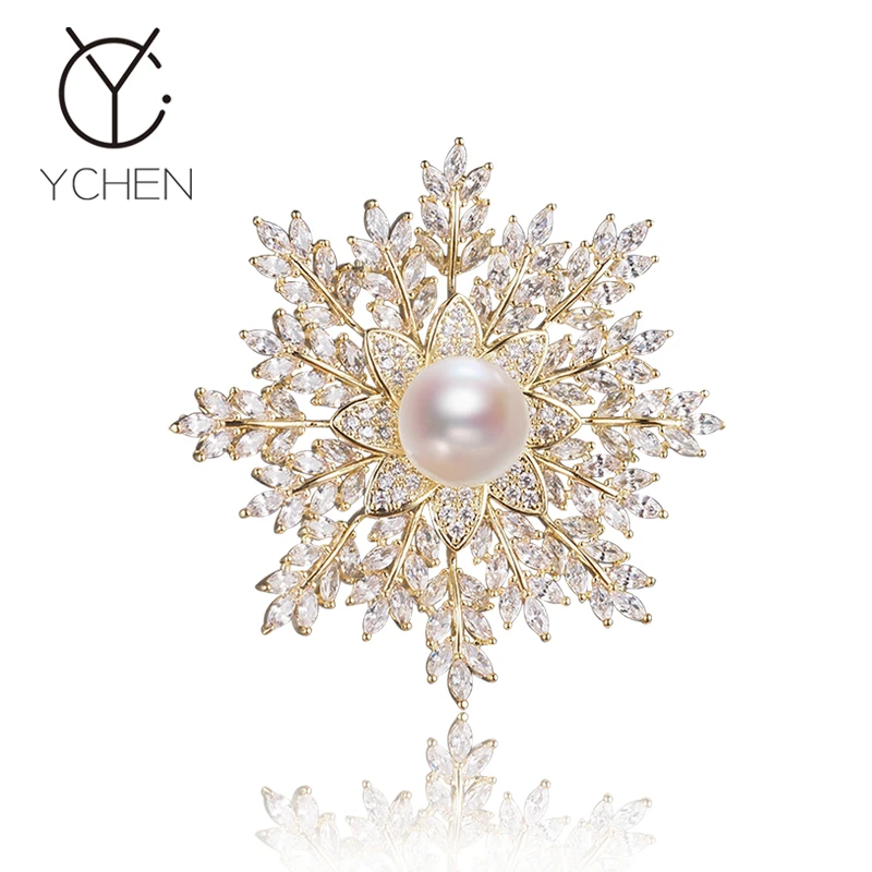 铜合金胸针 圣诞节礼物奢华法式优雅雪花胸针女复古胸花气质高档