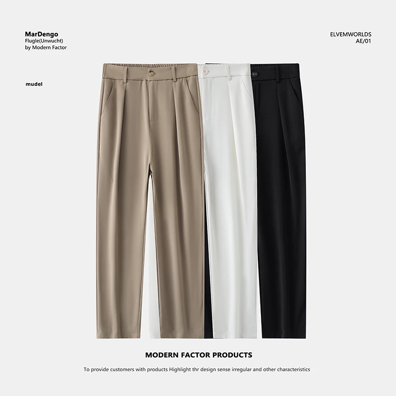 马凳工/秋季韩版休闲裤潮流直筒裤男士高腰垂感长裤直筒潮流X20