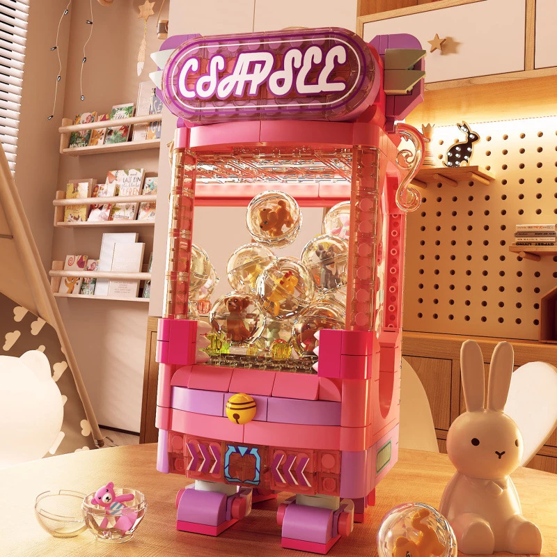 哲高蛋机女孩玩具益智拼搭组装礼品跨境积木7067