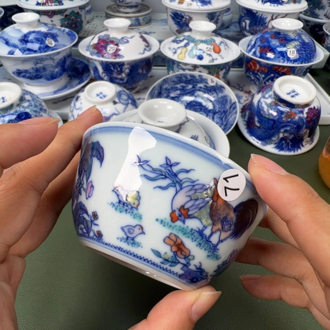 陶瓷景德镇纯手工纯手绘茶具木木71