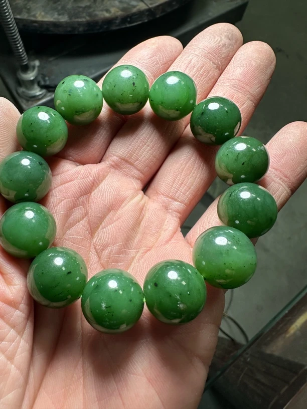 1.6大珠纯天然-和田玉-工厂直售H386碧玉（多样性发货拍一发一）