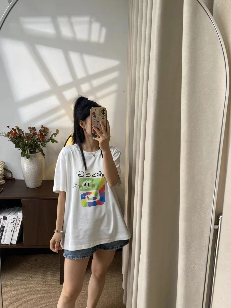 【慧慧精选】夏季新品 正肩袖正常宽松版白T