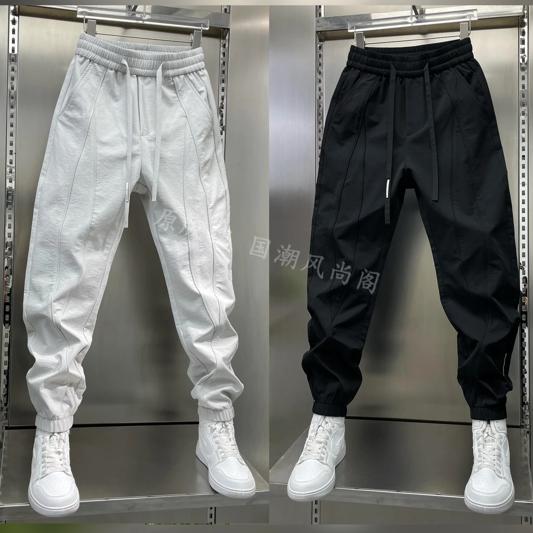 【专柜品质】2025年新款春夏季弹力松紧腰男士休闲裤束脚裤百搭潮流