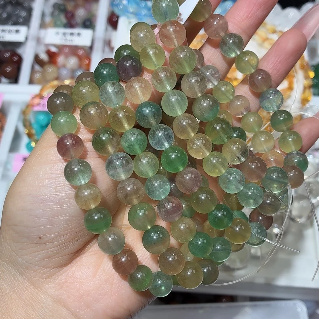 银S925镶嵌手链水晶萤火石9m