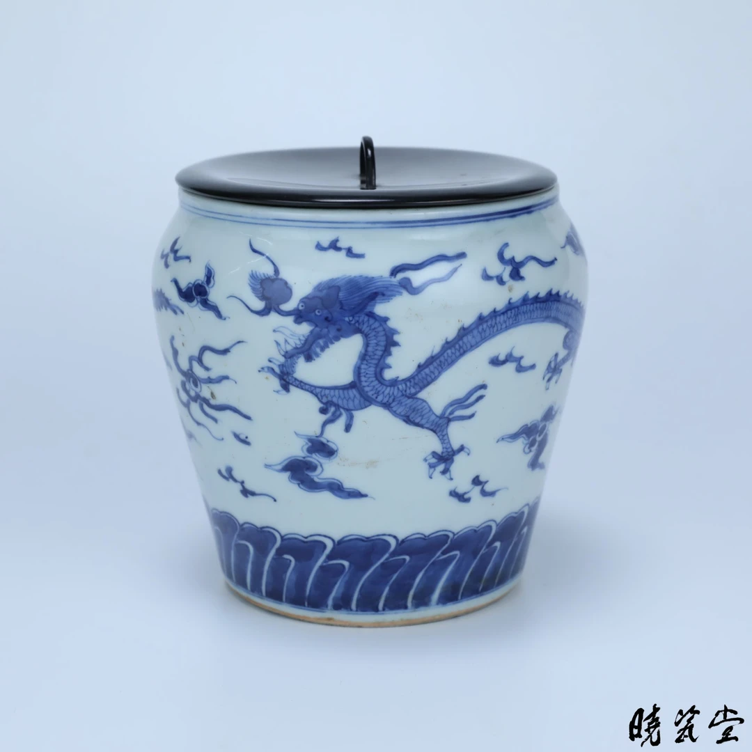【晓瓷堂】青花龙纹画缸 QT250523