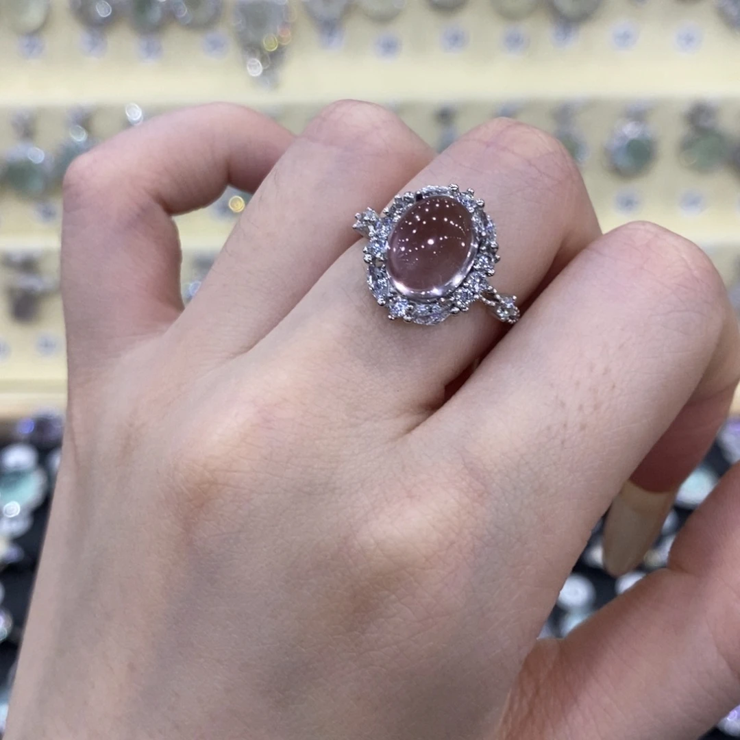 紫晶戒指银S925镶嵌戒指