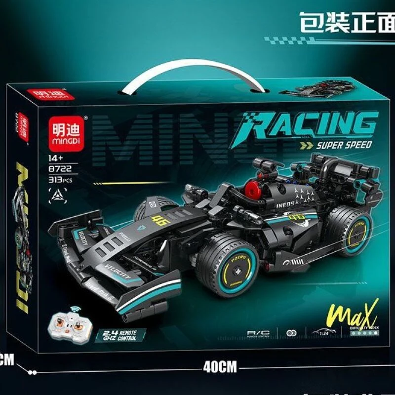 积木遥控跑车F1赛车积木模型玩具摆件8722