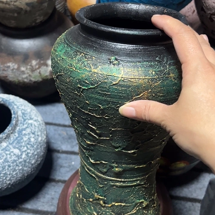 瑕疵绿金美人鱼高28口12