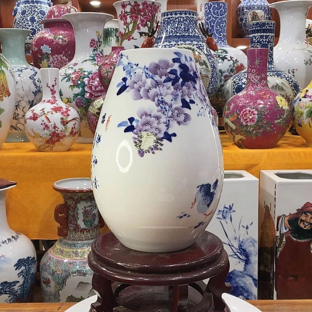 摆件铝****化景德镇陶瓷冬瓜瓶