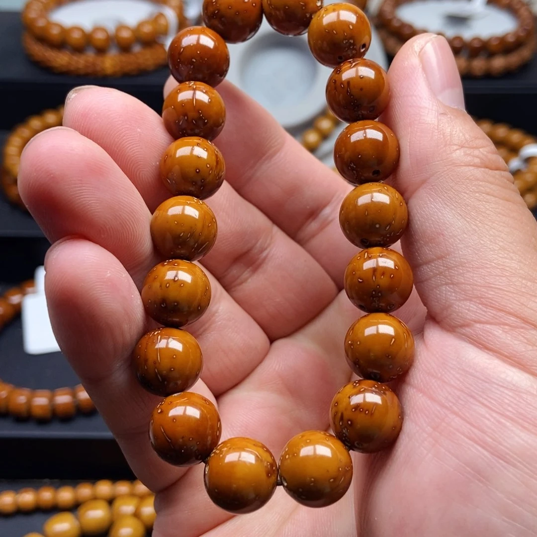 紫金鼠手串12mm黄金甲光珠