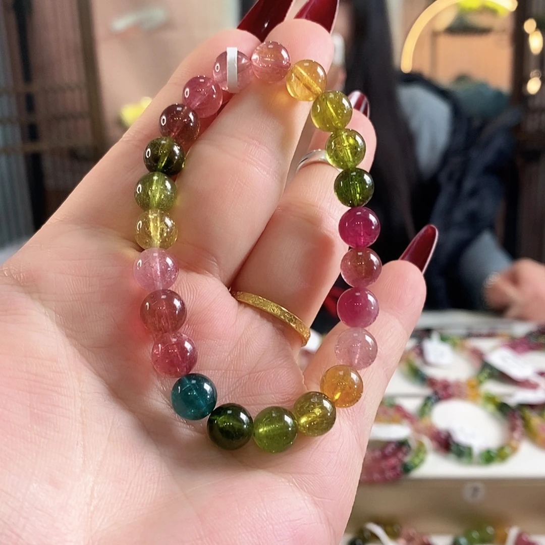 碧玺未镶嵌手链G2174单圈多样性发1