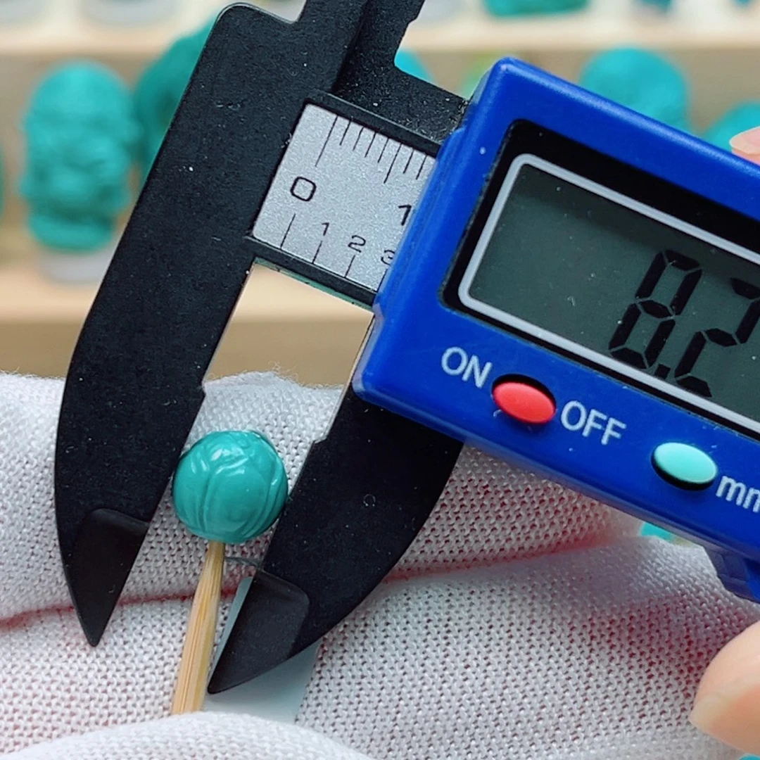 绿松石未镶嵌莲花珠