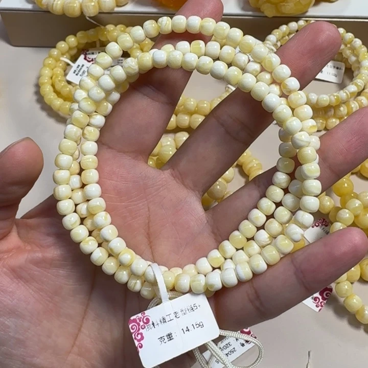 琥珀颈饰未镶嵌5mm108链子