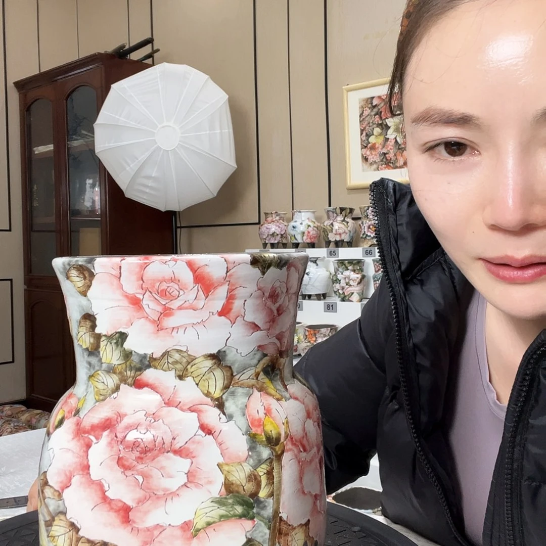 猫***咪手绘陶瓷花盆美盆