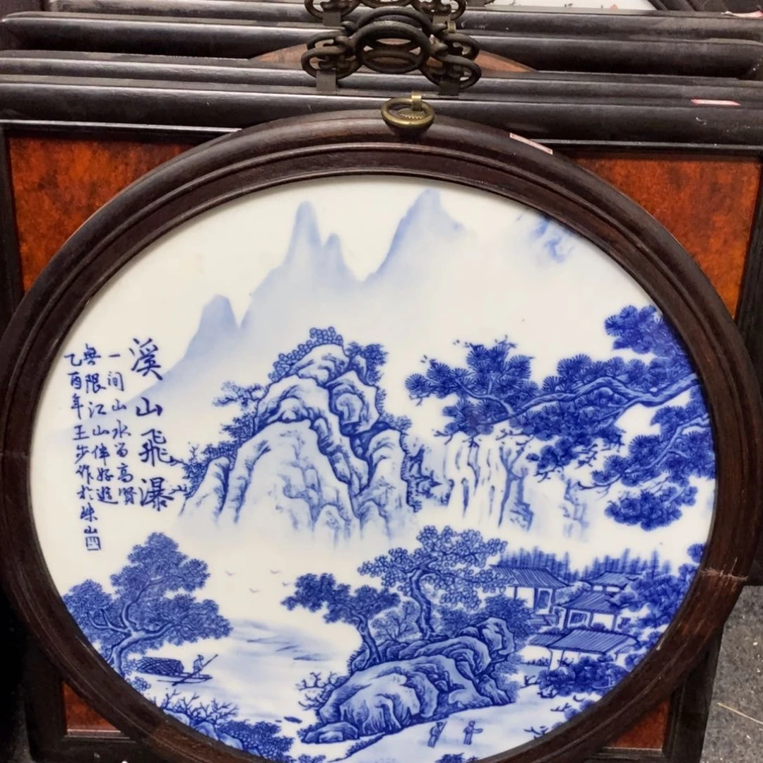 瓷片45*45*1景德镇瓷板画柴窑烧制