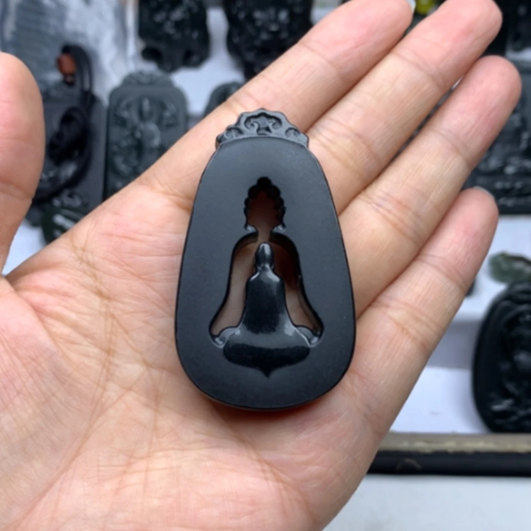 【闪购商品】和田玉未镶嵌颈饰自*渡双面雕刻