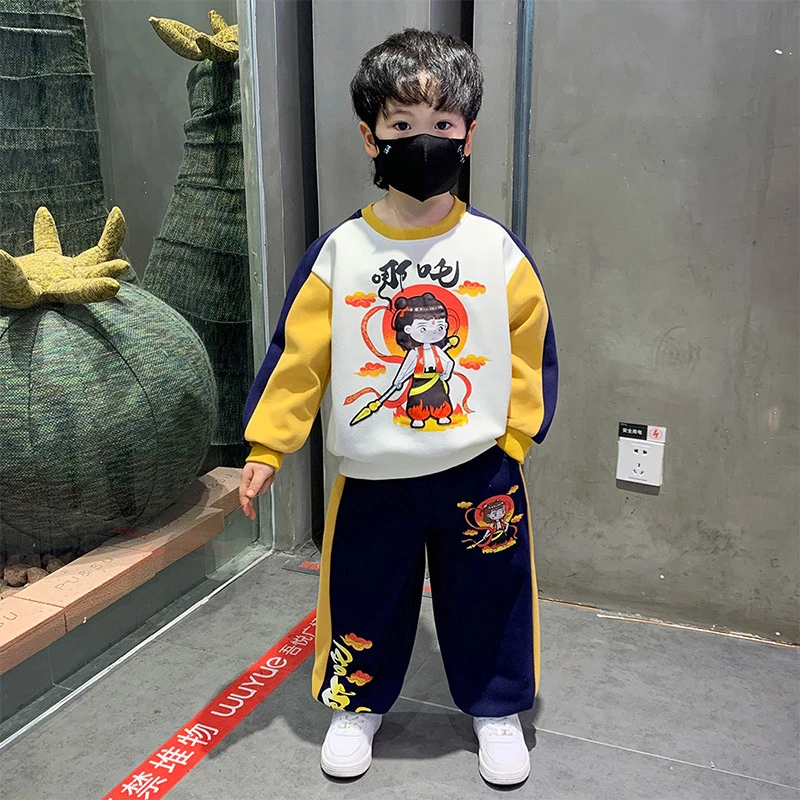 哪吒儿童服装男童春装2025新款套装宝宝春季哪咤衣服潮男孩春秋款