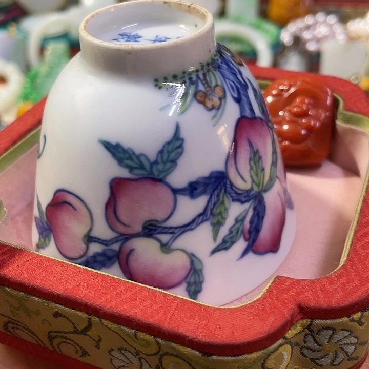 ****.青花手绘小主人杯子