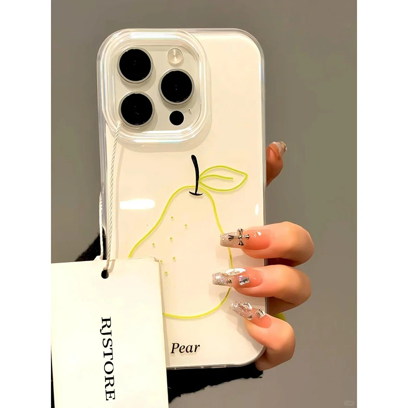 奥菲顿简约线条大雪梨适用iPhone16大孔手机壳华为vivo小米oppo套