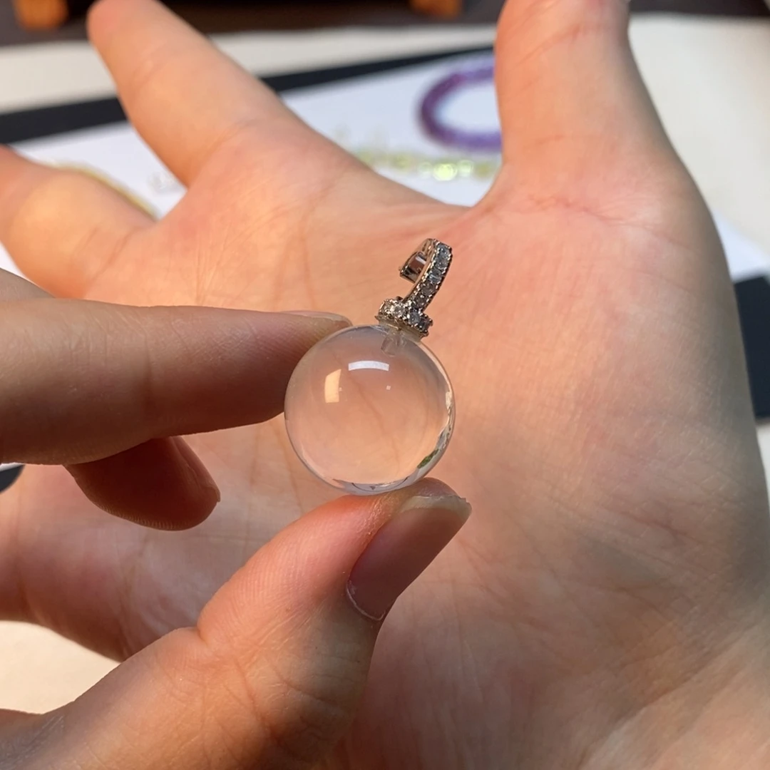 无非金属项链白水圆珠吊坠单颗