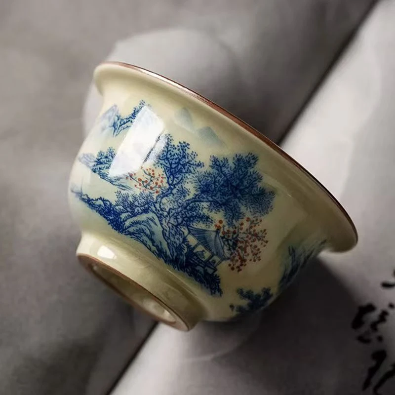 景德镇主人杯单杯高档个人专用茶杯家用陶瓷功夫茶具青花茶杯仿古