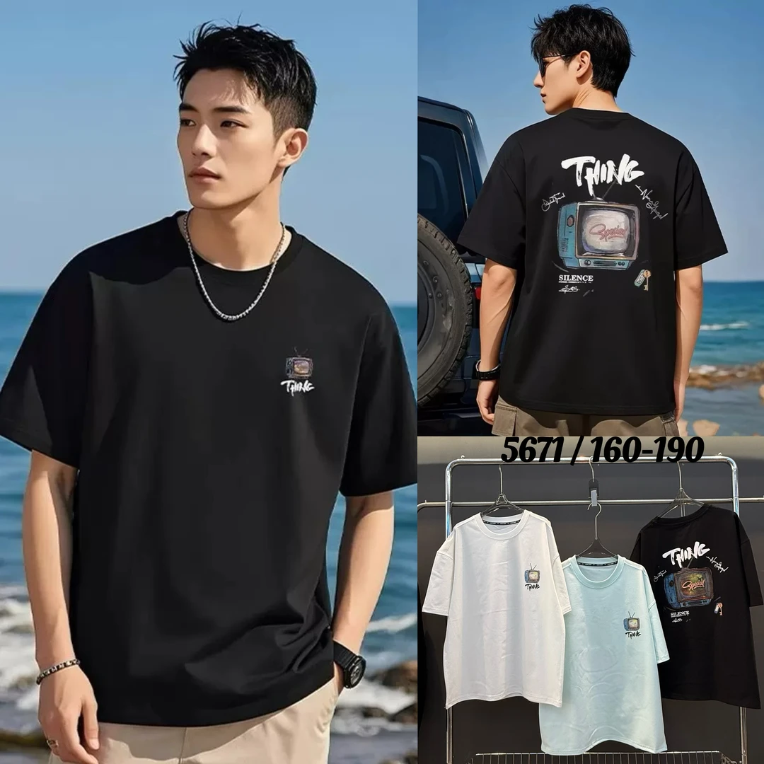 【5671-黑色】潮品圆领T恤