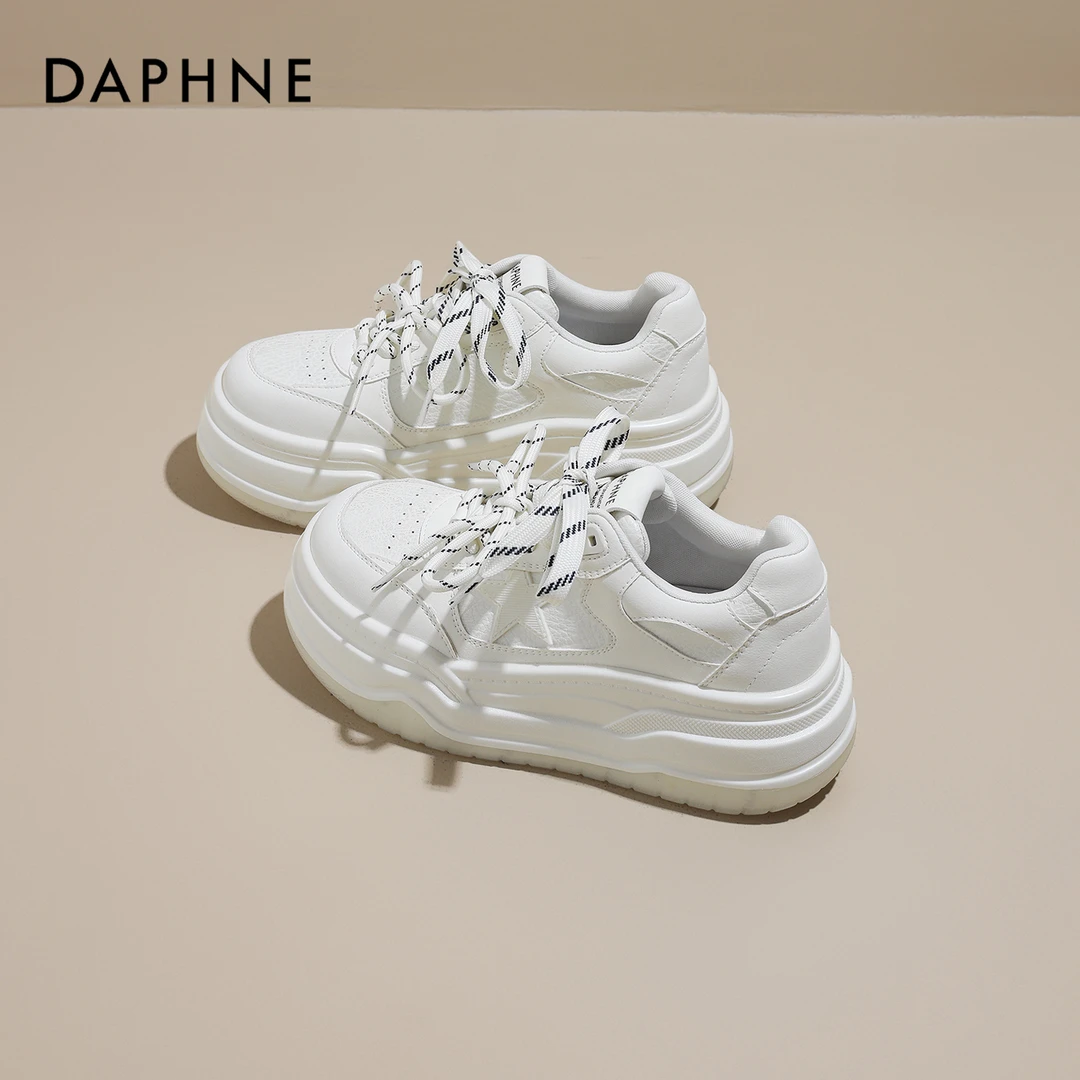 达芙妮新款板鞋女2025秋季厚底百搭休闲小白鞋小个子轻便爆款女鞋