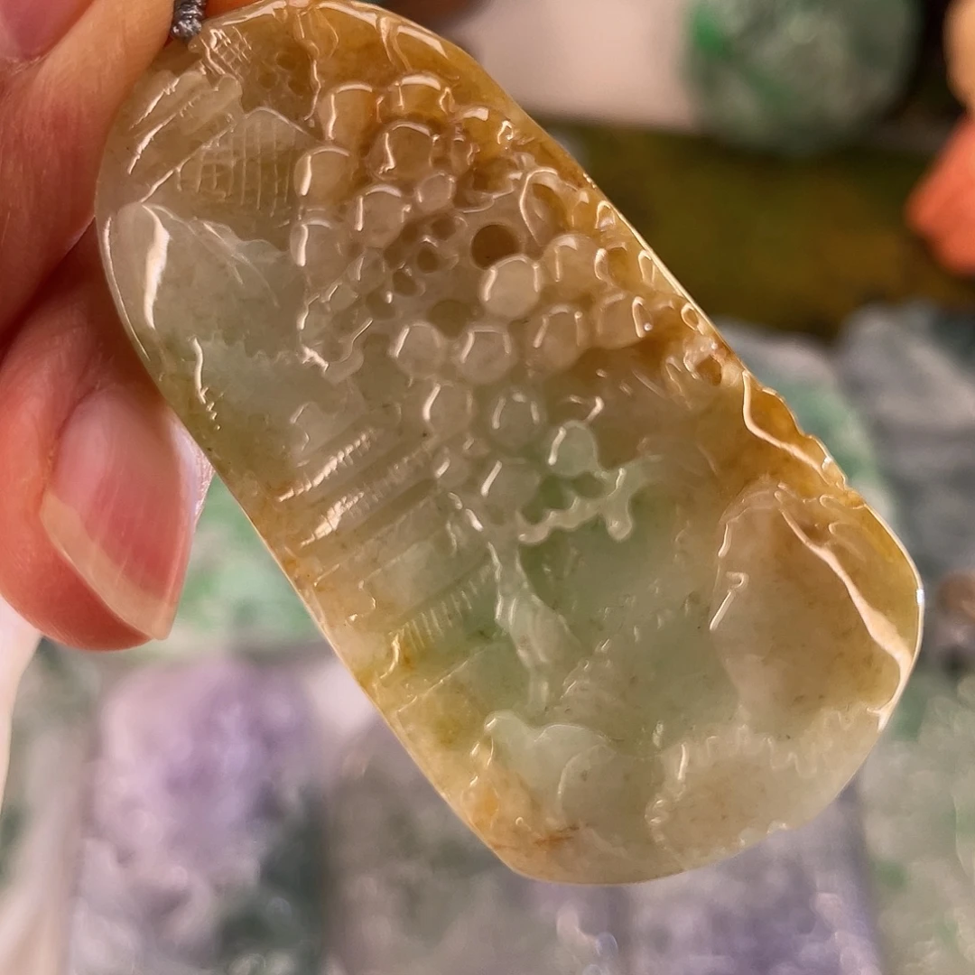 颈饰未镶嵌翡翠山水牌