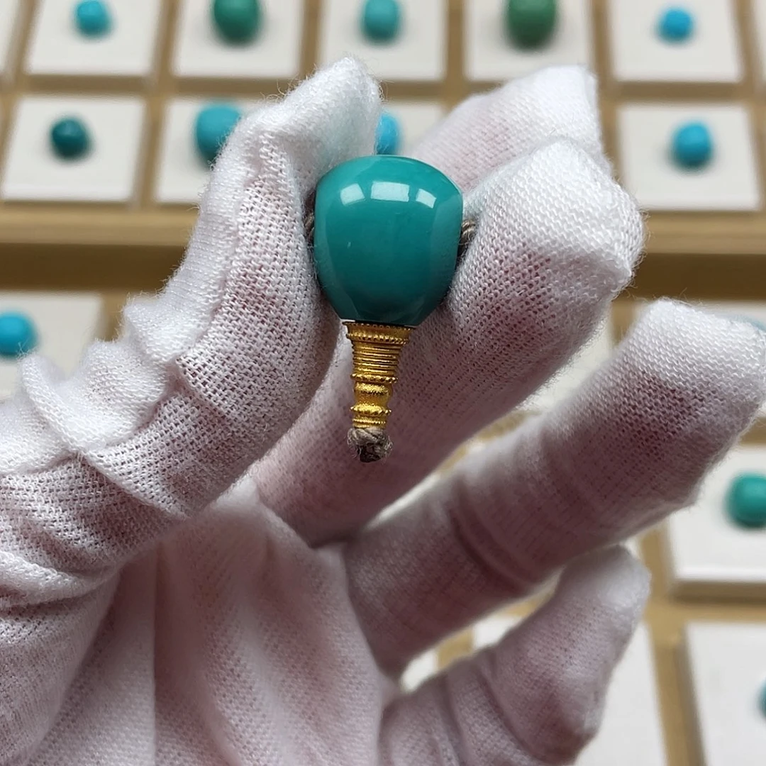 绿松石珠宝奇石18K金镶嵌时*